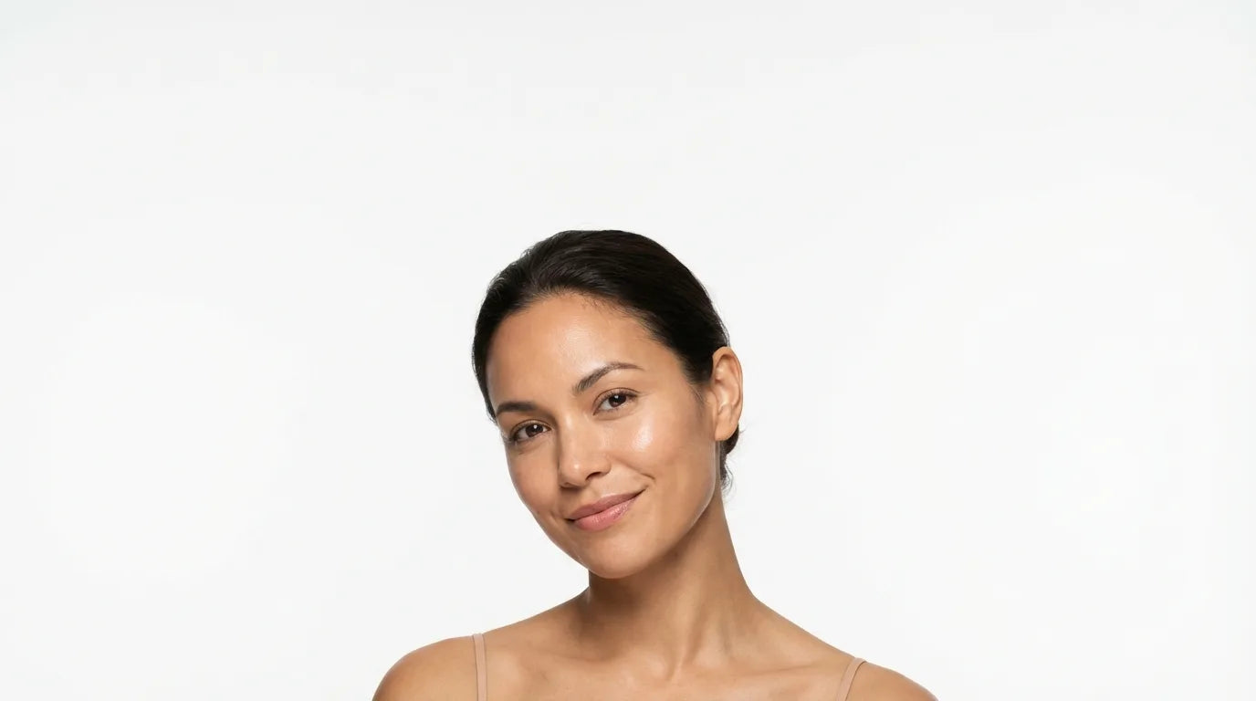 Woman with radiant, glowing skin